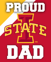 Iowa State Cyclones NCAA Collegiate 5x6 Inch Rectangle Stripe Proud Dad Decal Sticker