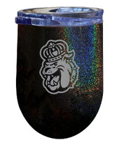 James Madison Dukes 12 oz Laser Etched Insulated Wine Stainless Steel Tumbler Rainbow Glitter Black