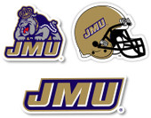 James Madison Dukes Vinyl Decal Sticker 3 Pack 4-Inch Each