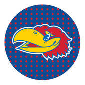 Kansas Jayhawks Collegiate 4 Inch Round Trendy Polka Dot Magnet