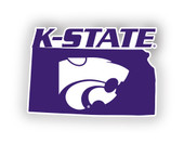 Kansas State Wildcats 4 Inch State Shape Vinyl Decal Sticker