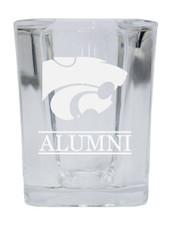 Kansas State Wildcats College Alumni 2 Ounce Square Shot Glass laser etched