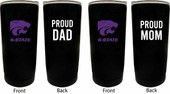 Kansas State Wildcats Proud Mom and Dad 16 oz Insulated Stainless Steel Tumblers 2 Pack Black.