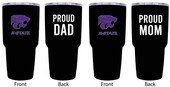 Kansas State Wildcats Proud Mom and Dad 24 oz Insulated Stainless Steel Tumblers 2 Pack Black.