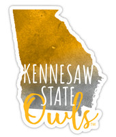 Kennesaw State University Watercolor State Die Cut Decal 2-Inch