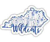 Kentucky Wildcats Floral State Die Cut Decal 2-Inch