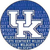 Kentucky Wildcats NCAA Collegiate Trendy Verbiage Repeating Wordmark Text Fashion Pattern 4 Inch Round Decal Sticker