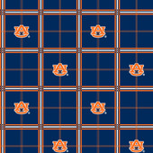 Auburn University Tigers Flannel Fabric with Plaid Print