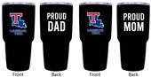 Louisiana Tech Bulldogs Proud Mom and Dad 24 oz Insulated Stainless Steel Tumblers 2 Pack Black.