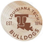 Louisiana Tech Bulldogs Wood Coaster Engraved 4 Pack