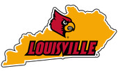 Louisville Cardinals 4 Inch State Shape Vinyl Decal Sticker