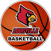 Louisville Cardinals 4-Inch Round Basketball Vinyl Decal Sticker