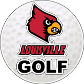 Louisville Cardinals 4-Inch Round Golf Ball Vinyl Decal Sticker