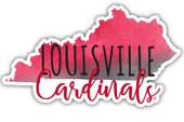 Louisville Cardinals Watercolor State Die Cut Decal 4-Inch