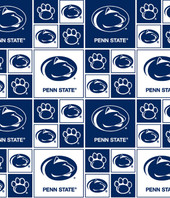 Penn State Nittany Lions Cotton Fabric with Geometric Print