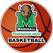Marshall Thundering Herd 4-Inch Round Basketball Vinyl Decal Sticker