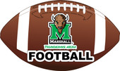 Marshall Thundering Herd 4-Inch Round Football Vinyl Decal