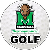 Marshall Thundering Herd 4-Inch Round Golf Ball Vinyl Decal Sticker