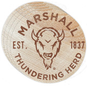 Marshall Thundering Herd Wood Coaster Engraved 4 Pack