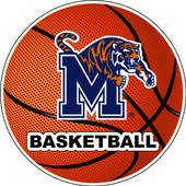 Memphis Tigers 4-Inch Round Basketball Vinyl Decal Sticker