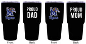 Memphis Tigers Proud Mom and Dad 24 oz Insulated Stainless Steel Tumblers 2 Pack Black.