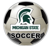 Michigan State Spartans 4-Inch Round Soccer Ball Vinyl Decal Sticker