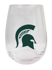 Michigan State Spartans 9 oz Stemless Wine Glass