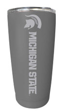 Michigan State Spartans Etched 16 oz Stainless Steel Tumbler (Gray)