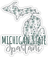 Michigan State Spartans Floral State Die Cut Decal 2-Inch
