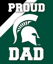 Michigan State Spartans NCAA Collegiate 5x6 Inch Rectangle Stripe Proud Dad Decal Sticker