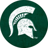 Michigan State University Distressed Wood Grain 4 Inch Round Magnet