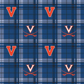 University of Virginia Plaid Fleece Design-Sold by the Yard