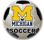 Michigan Wolverines 4-Inch Round Soccer Ball Vinyl Decal Sticker