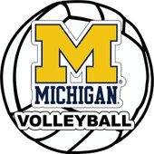 Michigan Wolverines 4-Inch Round Volleyball Vinyl Decal Sticker