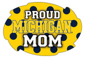 Michigan Wolverines NCAA Collegiate Trendy Polka Dot Proud Mom 5" x 6" Swirl Decal Sticker