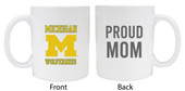 Michigan Wolverines Proud Mom White Ceramic Coffee Mug 2-Pack (White).