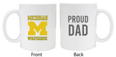 Michigan Wolverines Proud Dad White Ceramic Coffee Mug (White).