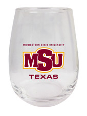 Midwestern State University Mustangs 9 oz Stemless Wine Glass