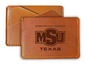 Midwestern State University Mustangs College Leather Card Holder Wallet