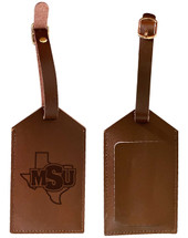 Midwestern State University Mustangs Leather Luggage Tag Engraved