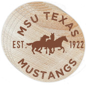 Midwestern State University Mustangs Wood Coaster Engraved 4 Pack