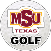 Midwestern University Mustangs 4-Inch Round Golf Ball Vinyl Decal Sticker