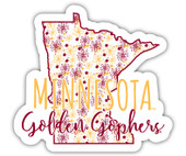 Minnesota Gophers Floral State Die Cut Decal 2-Inch