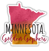 Minnesota Gophers Watercolor State Die Cut Decal 4-Inch