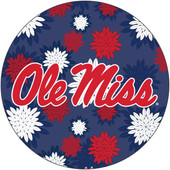 Mississippi Ole Miss Rebels NCAA Collegiate Trendy Floral Flower Fashion Pattern 4 Inch Round Decal Sticker