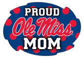 Mississippi Ole Miss Rebels NCAA Collegiate Trendy Polka Dot Proud Mom 5" x 6" Swirl Decal Sticker