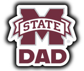 Mississippi State Bulldogs 4-Inch Proud Dad Die Cut Decal