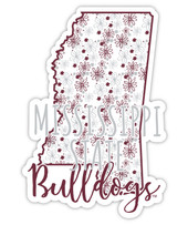 Mississippi State Bulldogs Floral State Die Cut Decal 2-Inch