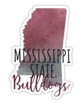 Mississippi State Bulldogs Watercolor State Die Cut Decal 2-Inch