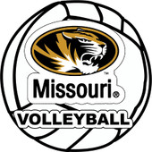 Missouri Tigers 4-Inch Round Volleyball Vinyl Decal Sticker